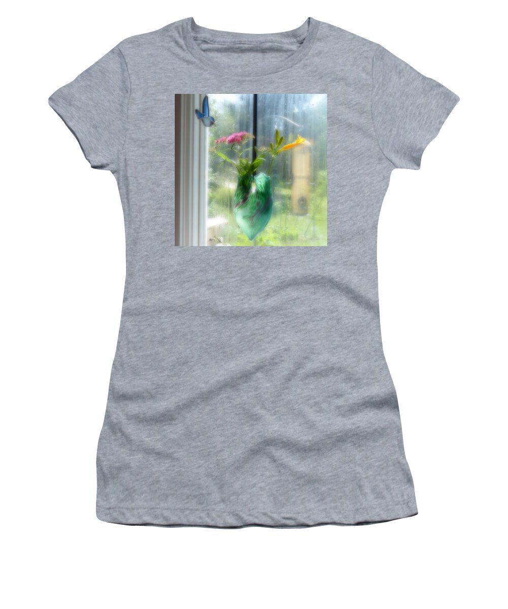 Glass Vase Women's T-Shirt featuring the photograph Good Morning #1 by Rosanne Licciardi
