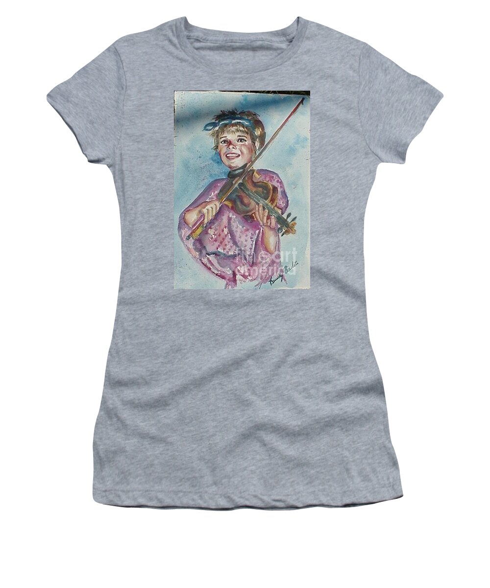 Watercolor Women's T-Shirt featuring the painting Amanda by Beverly Boulet