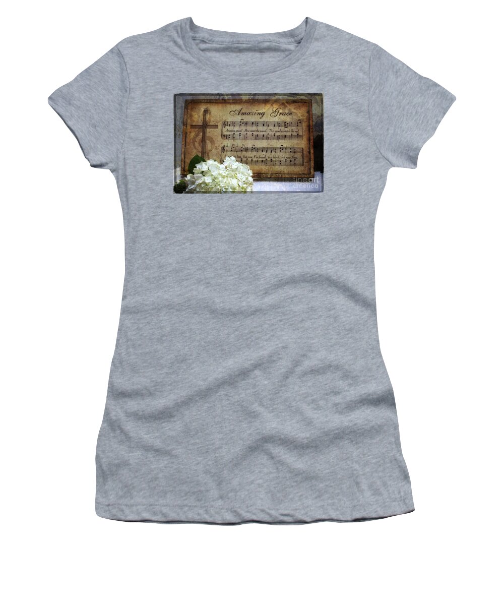 Amazing Grace Women's T-Shirt featuring the photograph Amazing Grace - Christian Home Art by Ella Kaye Dickey