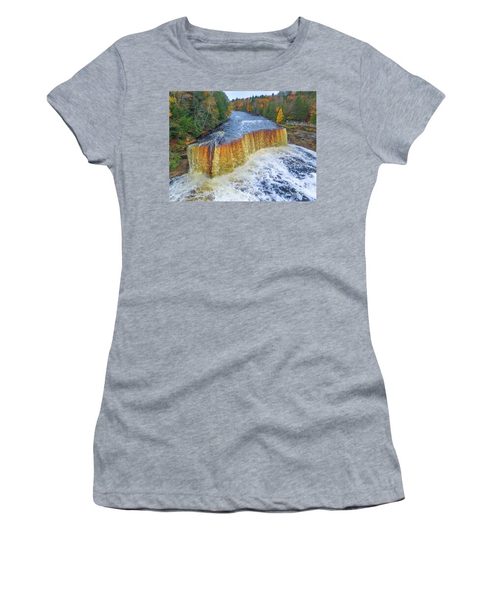 Upper Tahquamenon Falls Women's T-Shirt featuring the photograph Upper Tahquamenon Falls Michigan-0082 by Norris Seward