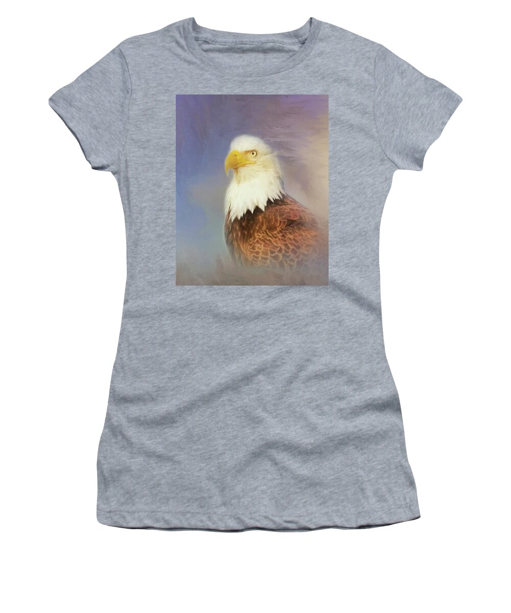 Bald Eagle Women's T-Shirt featuring the painting American Eagle by Steven Richardson