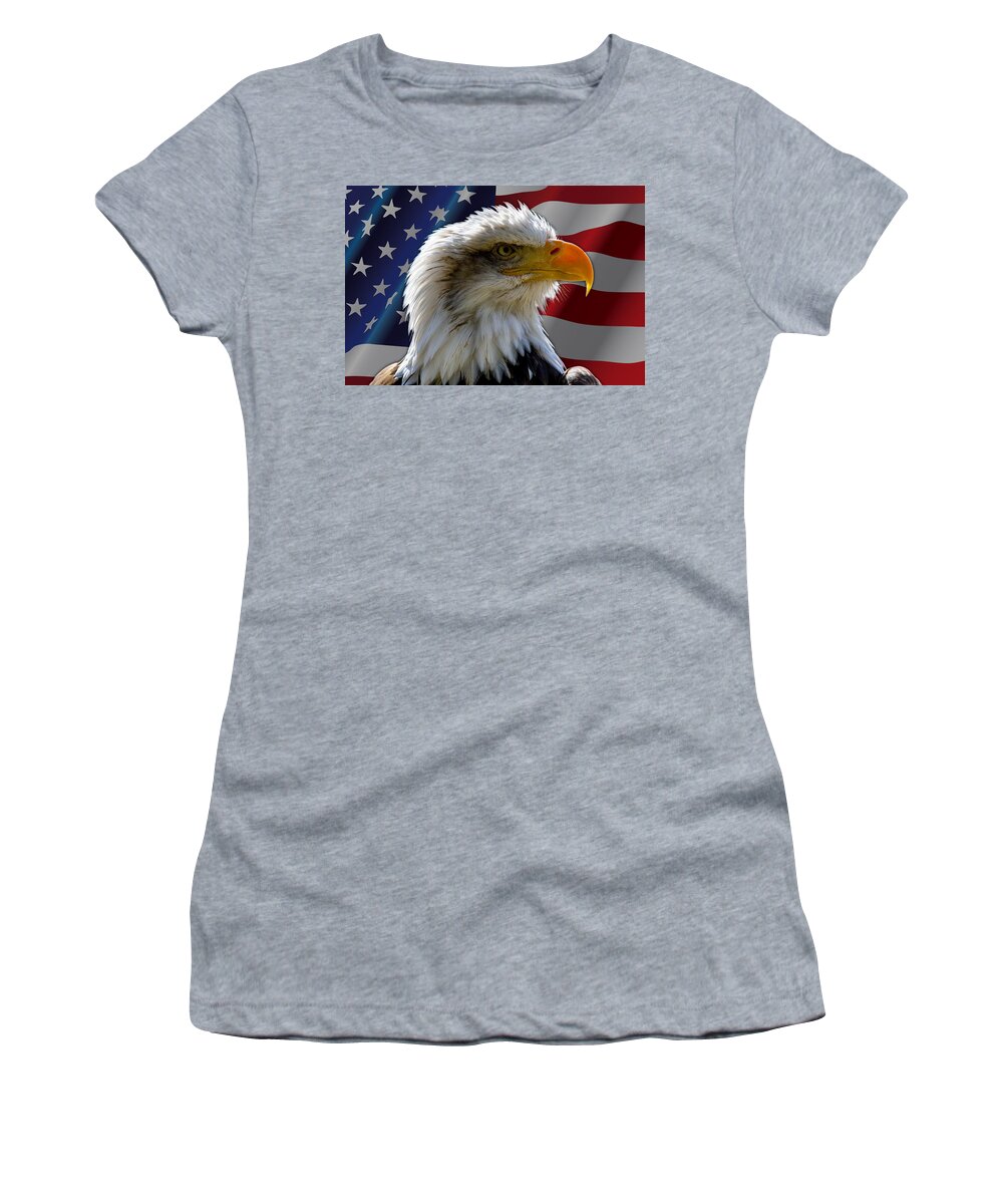 Stars And Stripes Women's T-Shirt featuring the photograph America by Andy Myatt