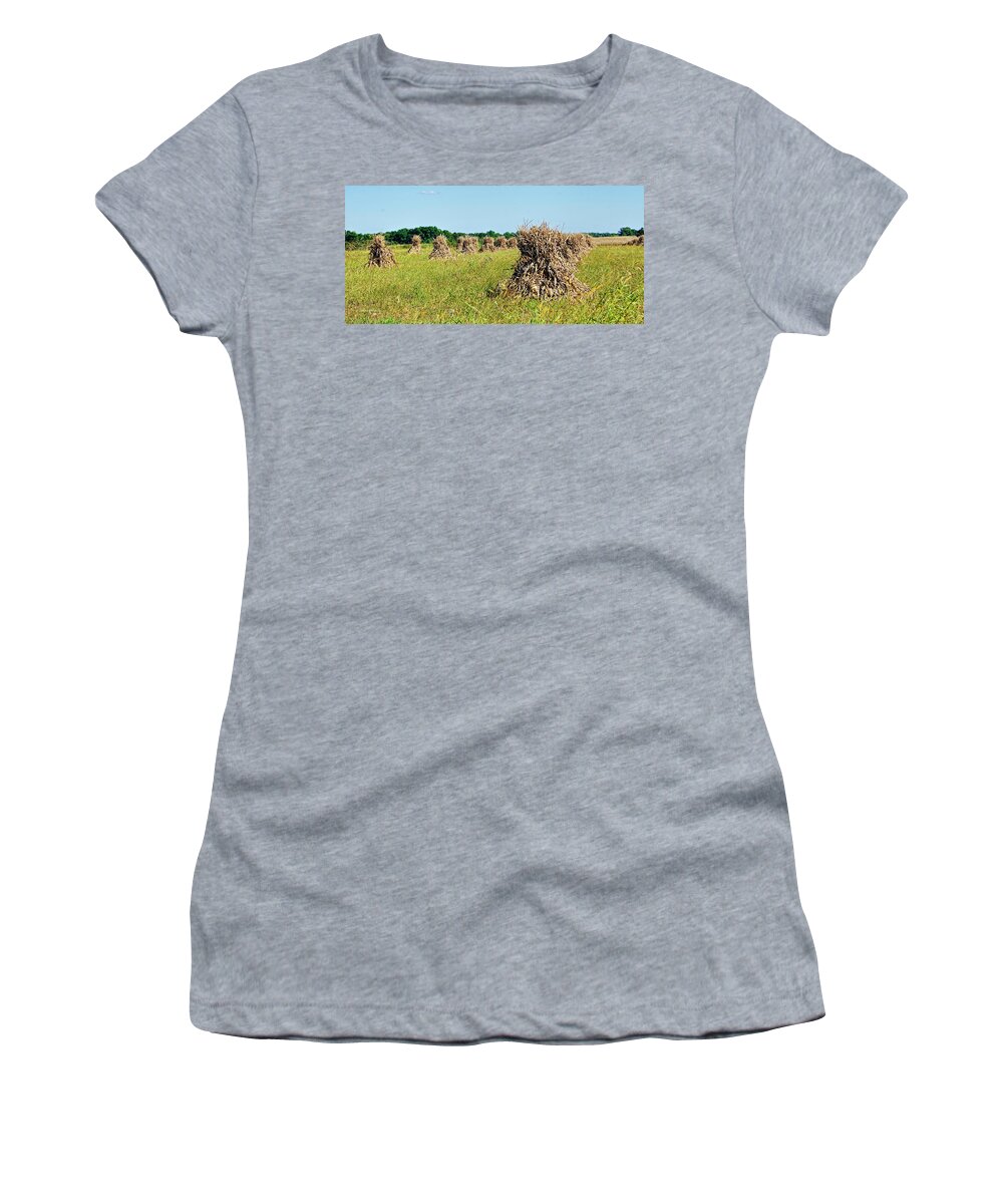 Amish Women's T-Shirt featuring the photograph Amish Harvest by Cricket Hackmann