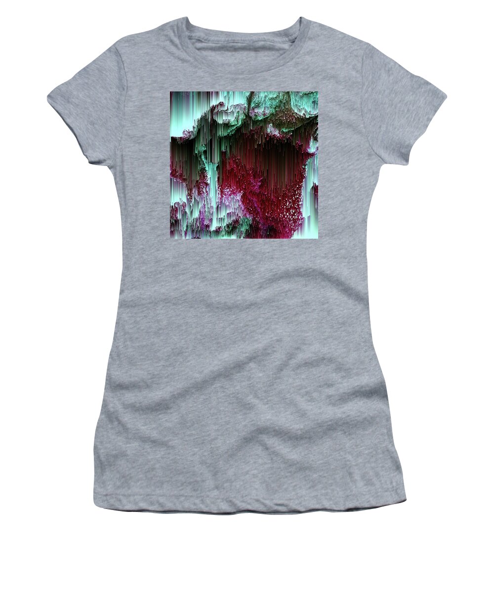 Glitch Women's T-Shirt featuring the digital art Amoeba Melting by Jennifer Walsh