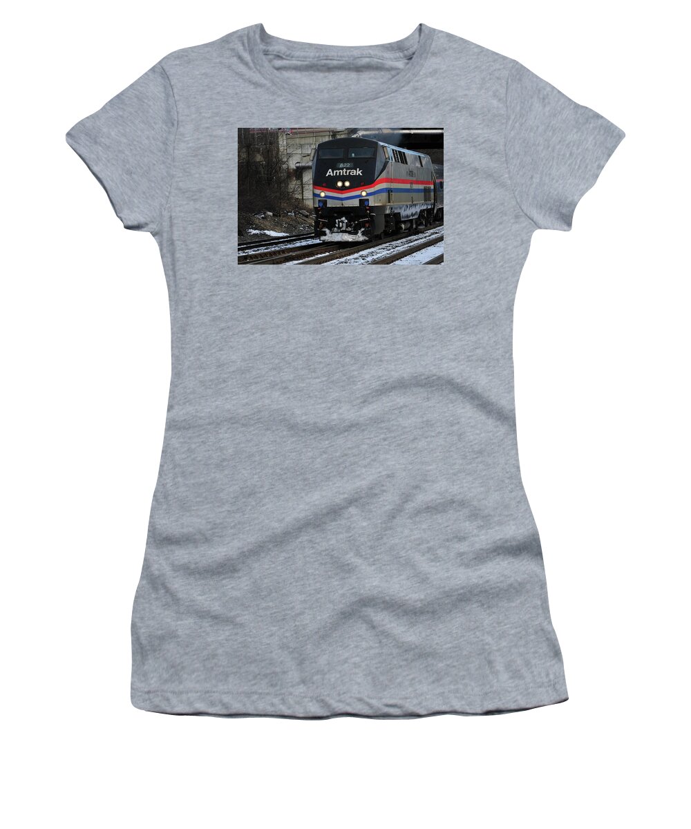 Train Women's T-Shirt featuring the photograph Amtrak 822 by Mike Martin