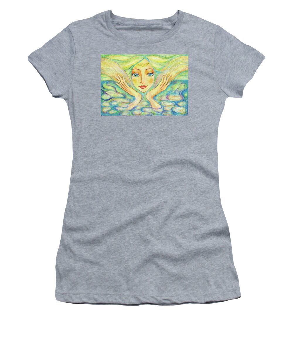 Angel Woman Women's T-Shirt featuring the painting Angel of Serenity by Eva Campbell
