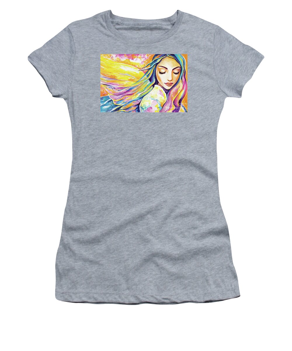 Angel Woman Women's T-Shirt featuring the photograph Angel of Silence by Eva Campbell