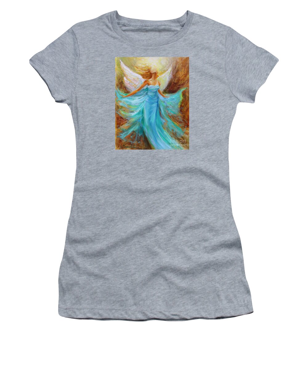 Angel Painting Women's T-Shirt featuring the painting Angelic Rising by Jennifer Beaudet