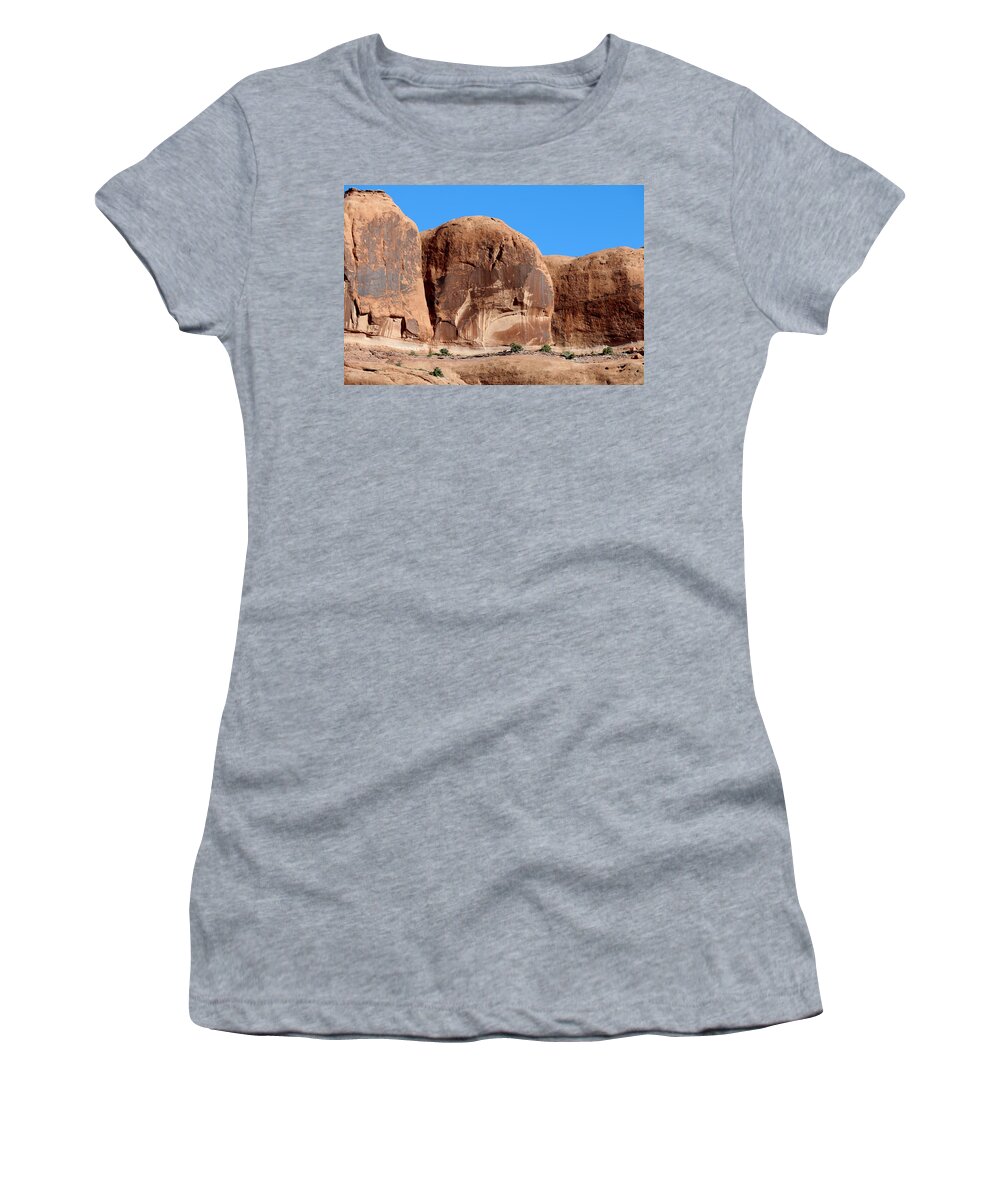 Red Rock Women's T-Shirt featuring the photograph Angry Rock - 3 by Christy Pooschke