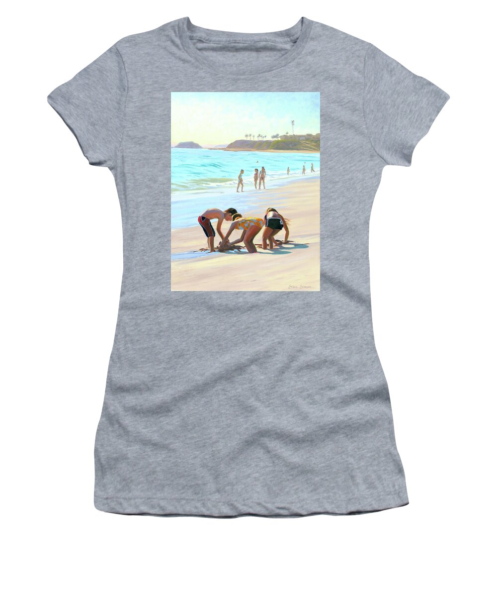 Aliso Women's T-Shirt featuring the painting Ankle Deep by Steve Simon