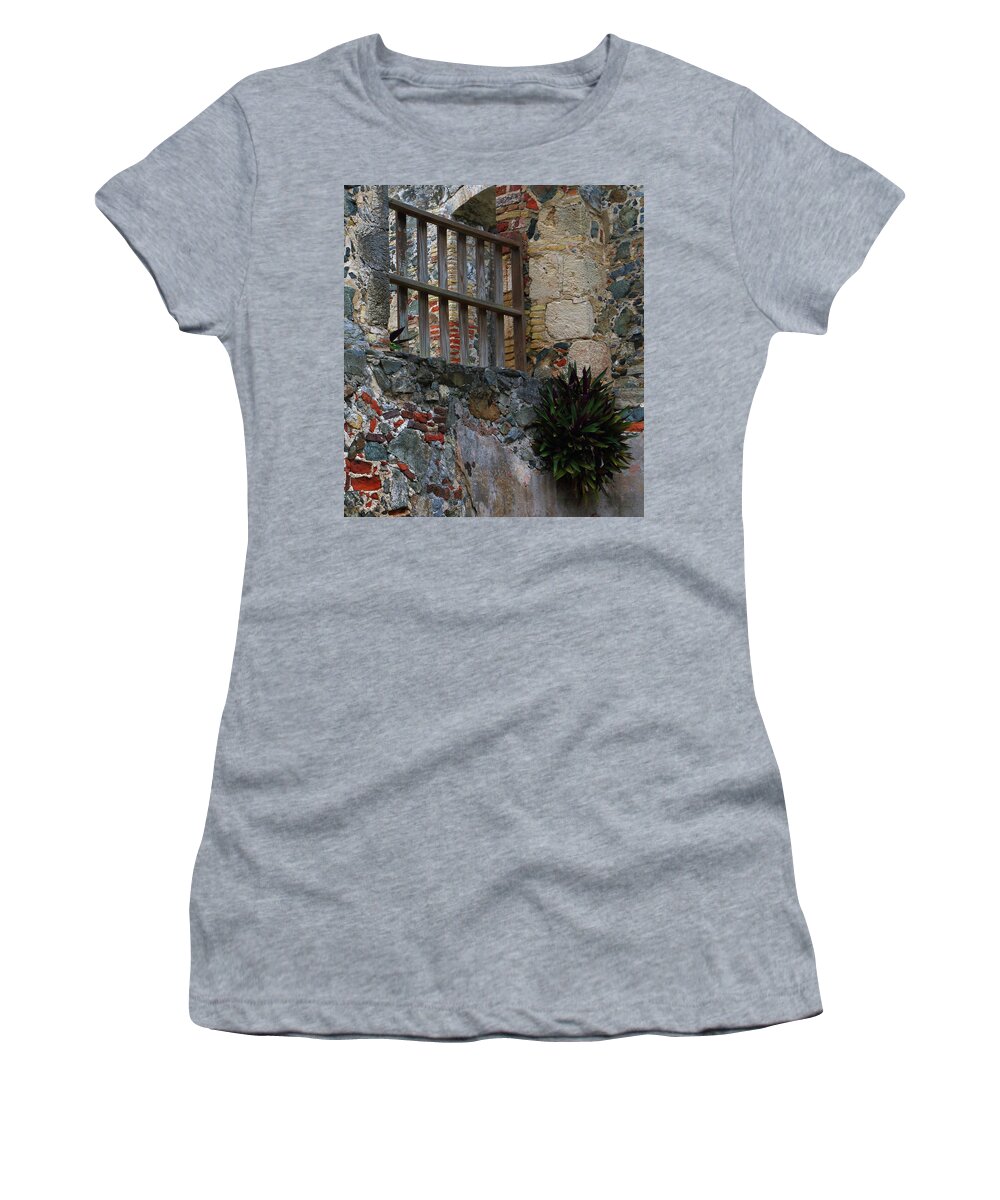 Annaberg Women's T-Shirt featuring the photograph Annaberg Ruin Brickwork at U.S. Virgin Islands National Park by Jetson Nguyen