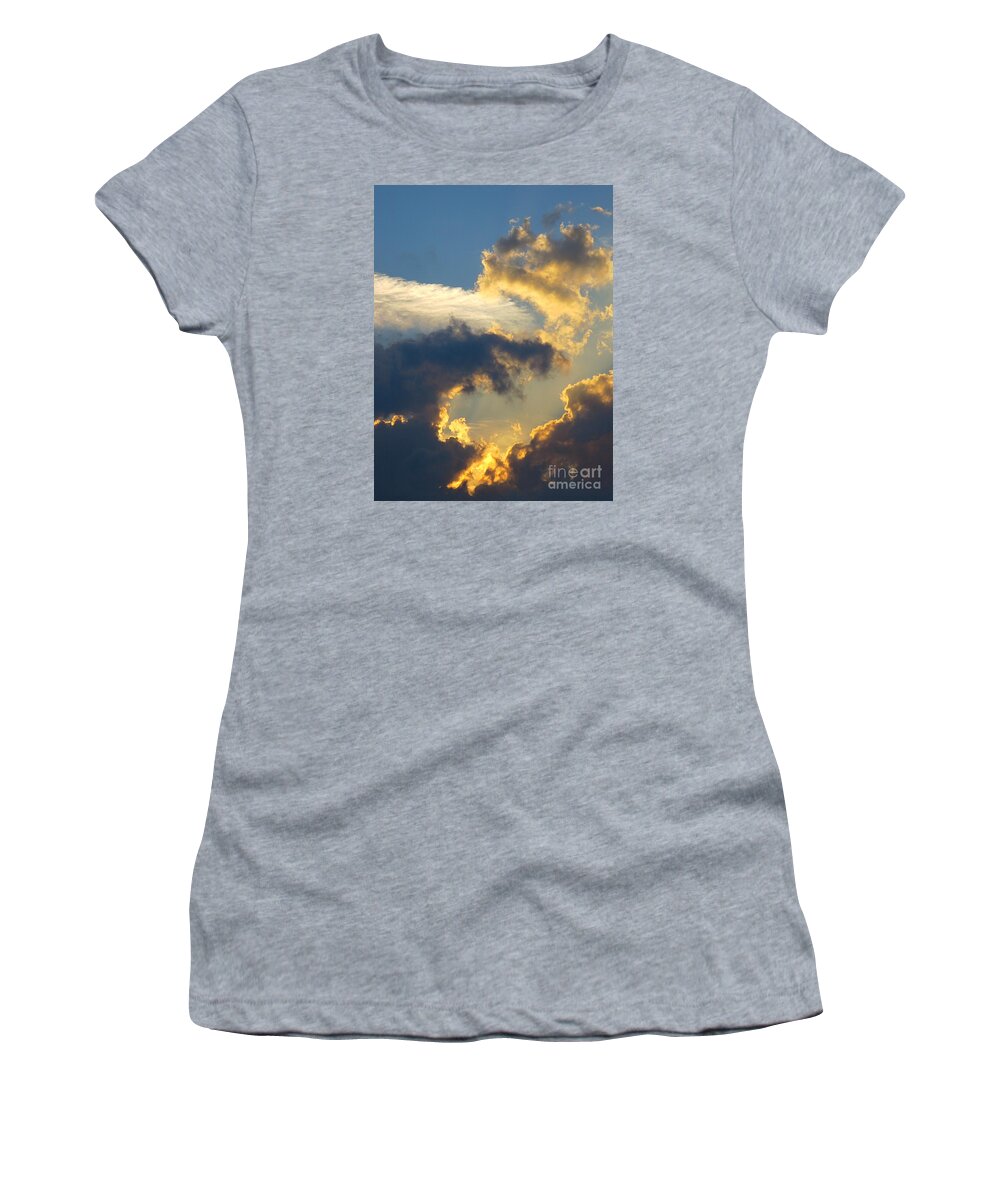 Florida Clouds At Sunset. Women's T-Shirt featuring the photograph Another Beautiful Grouping of Florida Clouds at Sunset. by Robert Birkenes