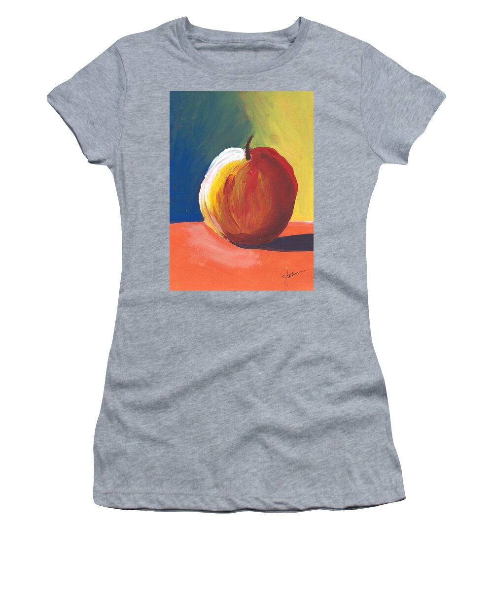 Abstract Apple Women's T-Shirt featuring the painting Apple 1 by Elise Boam