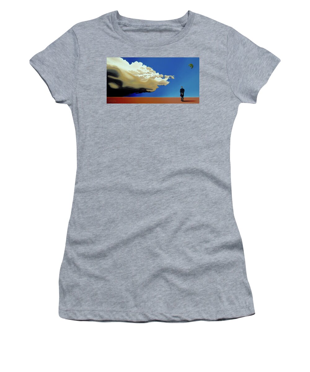  Women's T-Shirt featuring the painting Approaching Storm by Paxton Mobley