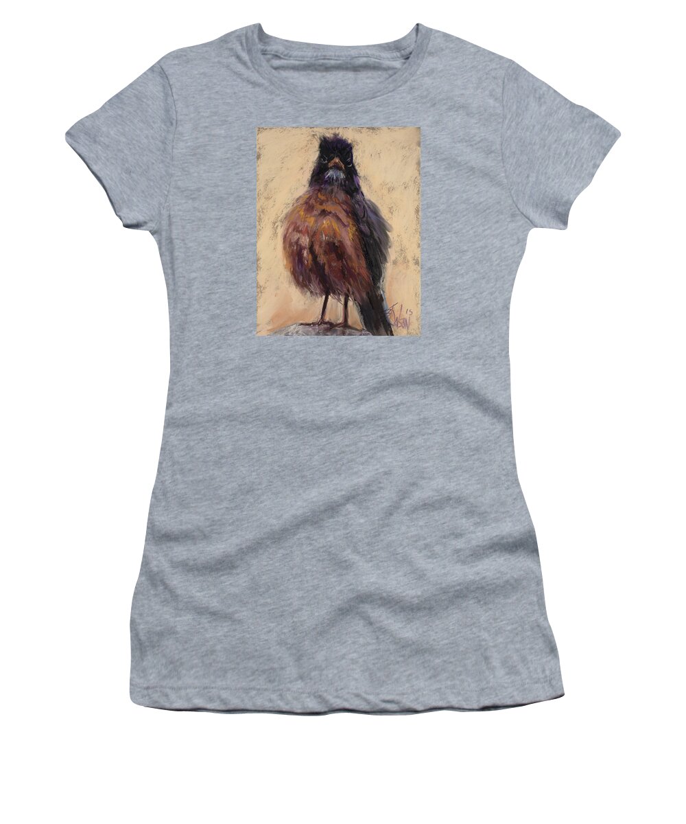 Angry Bird Women's T-Shirt featuring the painting April Showers Ba humbug by Billie Colson