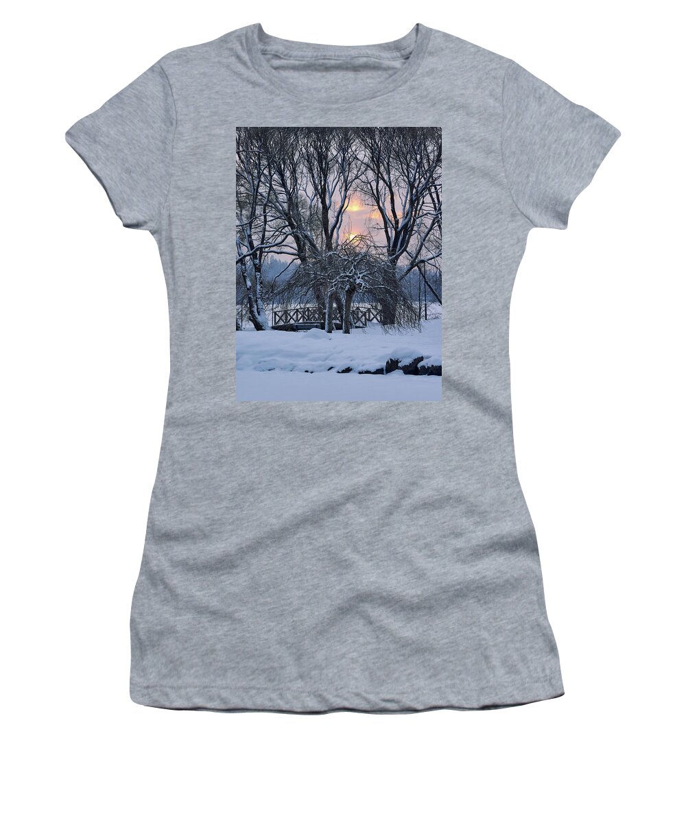 Finland Women's T-Shirt featuring the photograph Arboretum sunset by Jouko Lehto