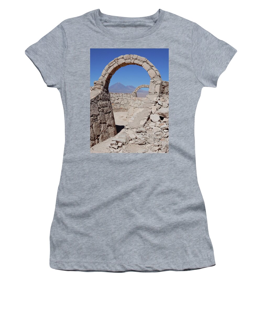 Stone Arch Women's T-Shirt featuring the photograph Pukara de Quitor arches by Cheryl Hoyle