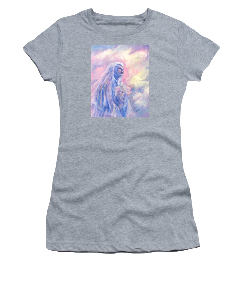 Pink Women's T-Shirt featuring the painting Arielle by Barbara O'Toole