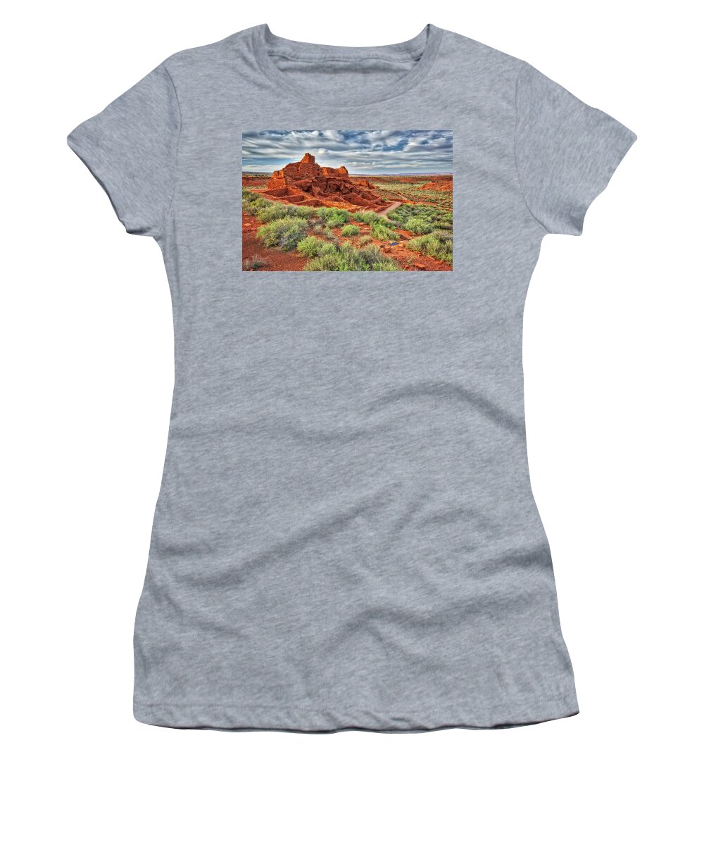 Jennifer Rondinelli Reilly Women's T-Shirt featuring the photograph Arizona's Wupatki Ruins National Monument by Jennifer Rondinelli Reilly - Fine Art Photography