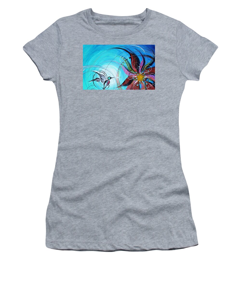 Hummingbird Women's T-Shirt featuring the painting Arrival of Joy by J Vincent Scarpace