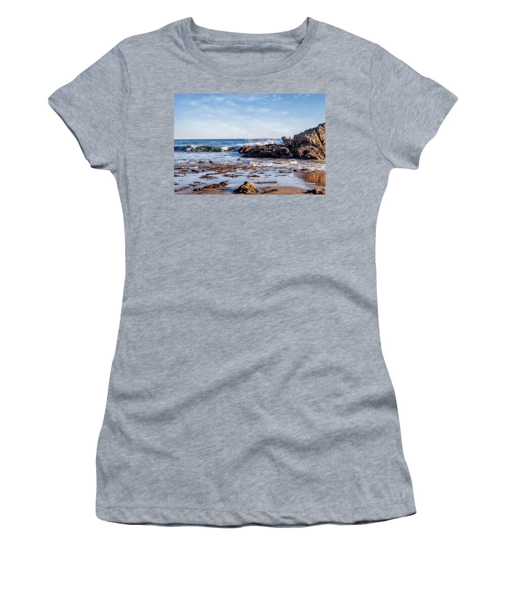 Surfer Women's T-Shirt featuring the photograph Arroyo Sequit Creek Surf Riders by Gene Parks