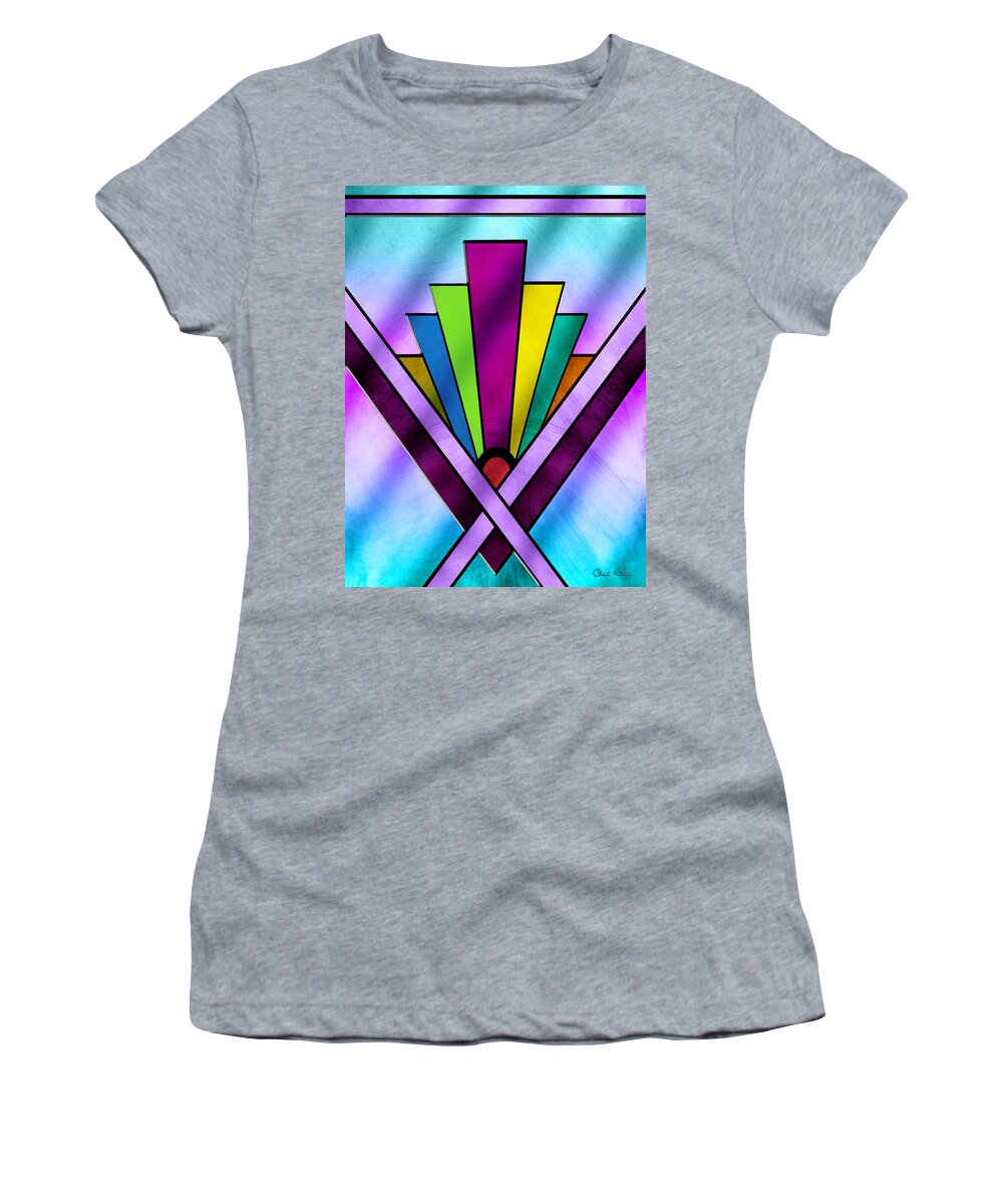 Art Deco Pattern 10 V Women's T-Shirt featuring the digital art Art Deco Pattern 10 V by Chuck Staley