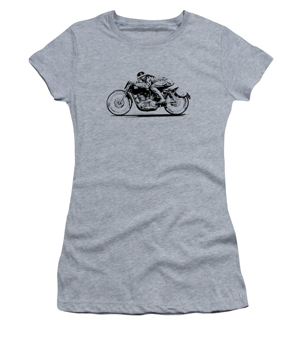 Motorcycle Women's T-Shirt featuring the drawing Faster Faster by Mark Rogan