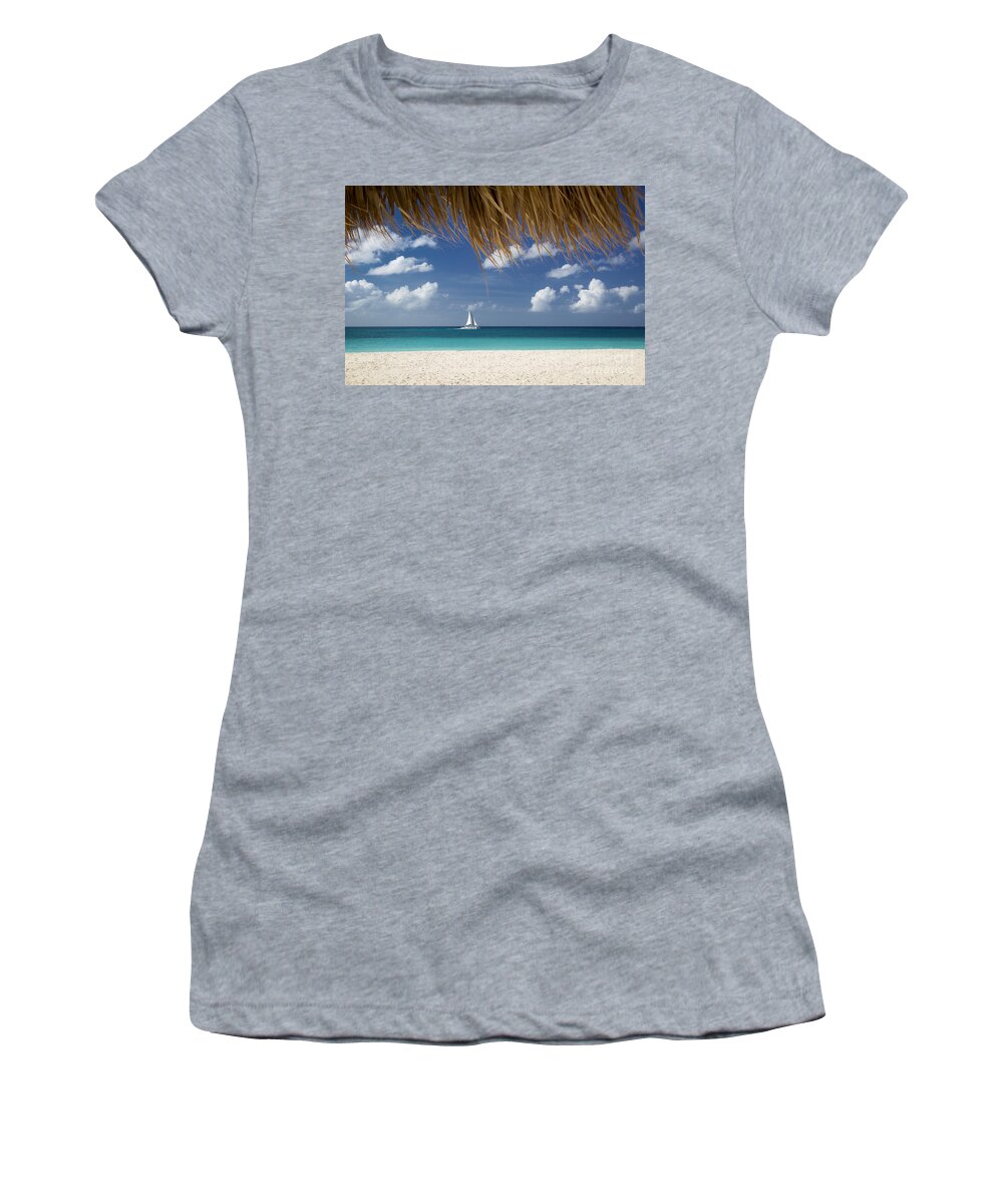 Aruba Women's T-Shirt featuring the photograph Aruba Sailing by Brian Jannsen