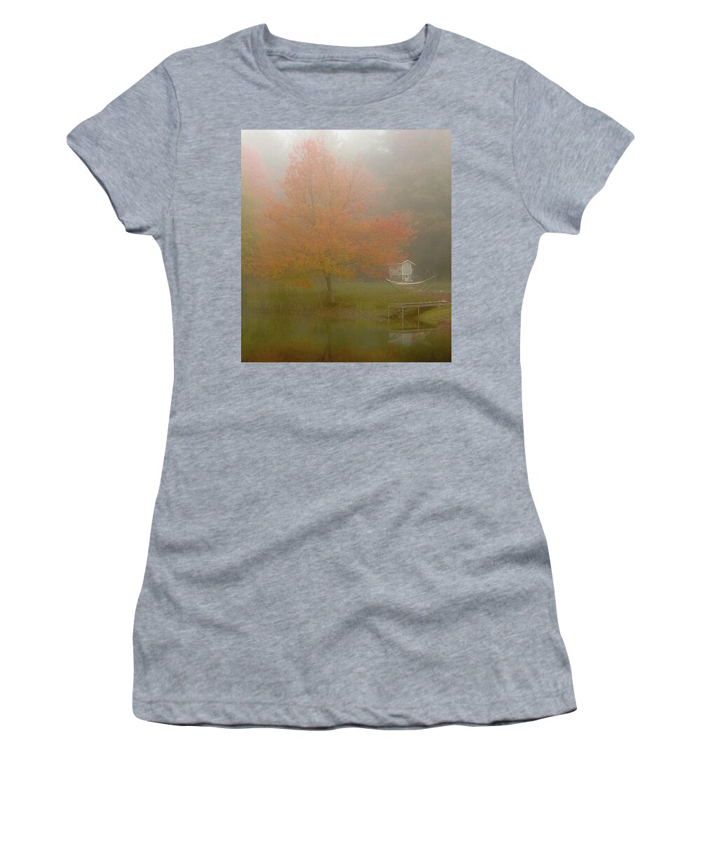 Pond Women's T-Shirt featuring the photograph At the Pond by Phyllis Meinke