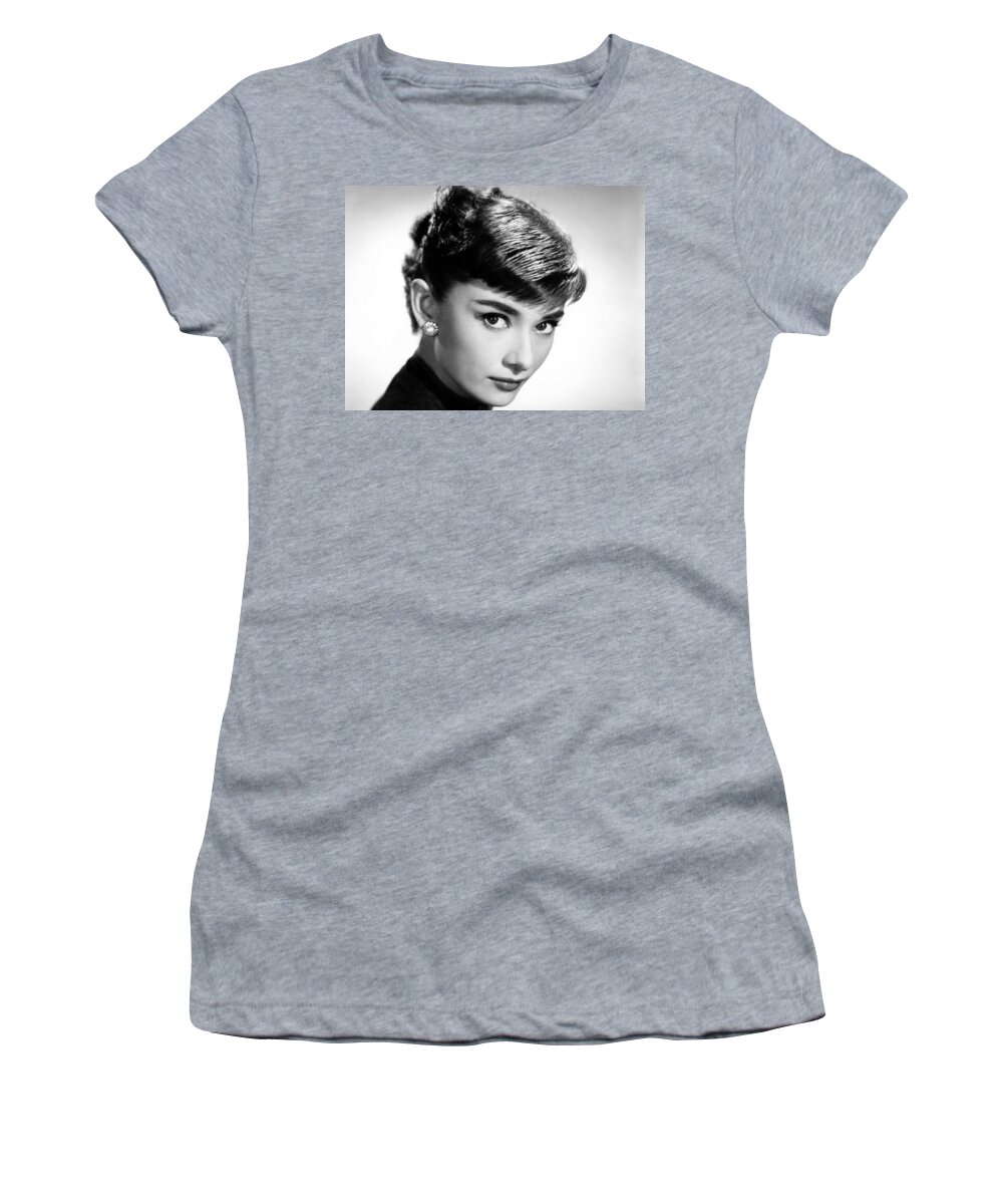 Audrey Hepburn Women's T-Shirt featuring the digital art Audrey Hepburn by Maye Loeser