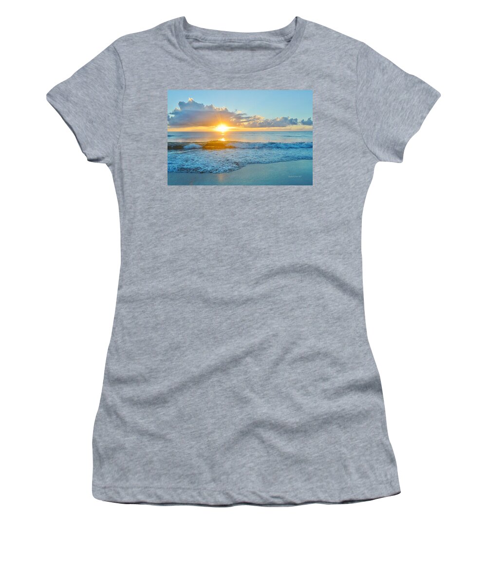 Obx Sunrise Women's T-Shirt featuring the photograph August 12 Nags Head, NC by Barbara Ann Bell