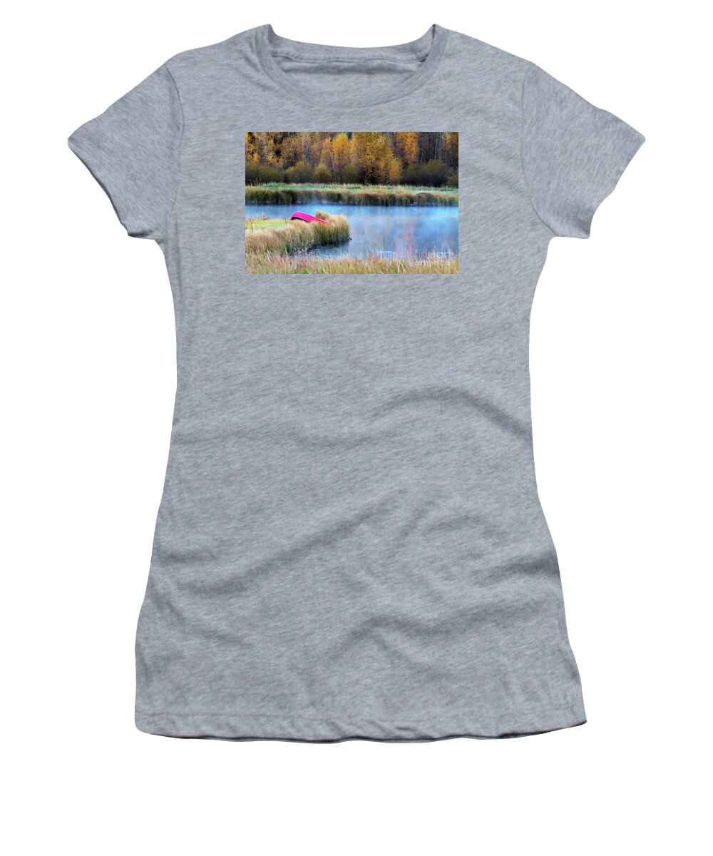 Autumn Colors Landscape Women's T-Shirt featuring the photograph Autumn Dry Dock by Jim Garrison