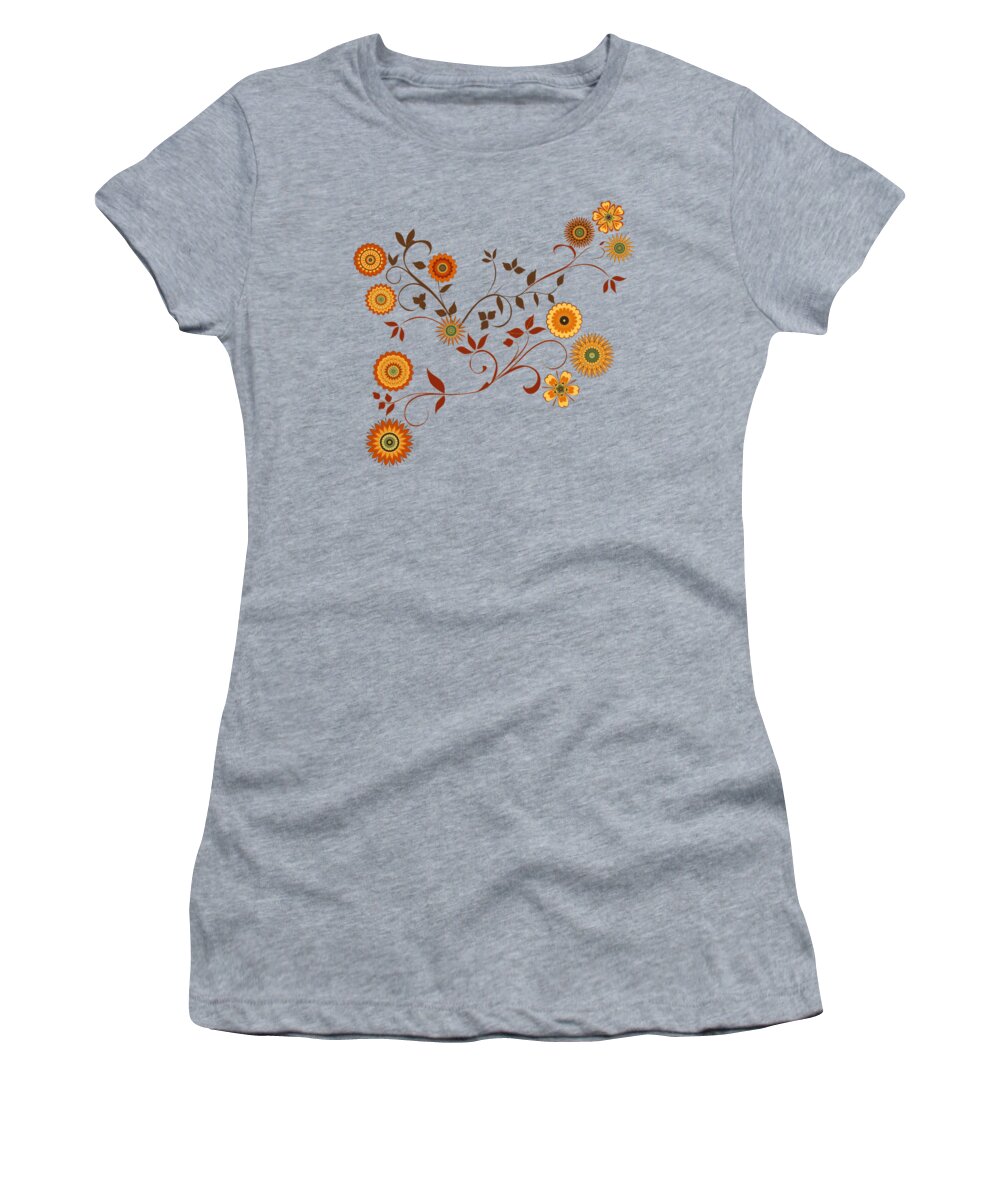 Autumn Flower Explosion Women's T-Shirt featuring the digital art Autumn Flower Explosion by Two Hivelys