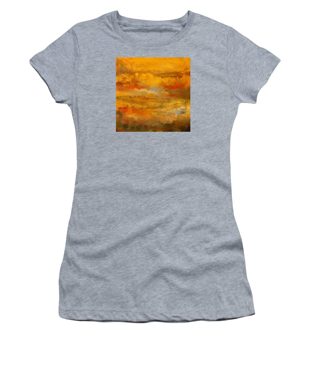 Autumn Women's T-Shirt featuring the painting Autumn Foliage Impressions by Lourry Legarde