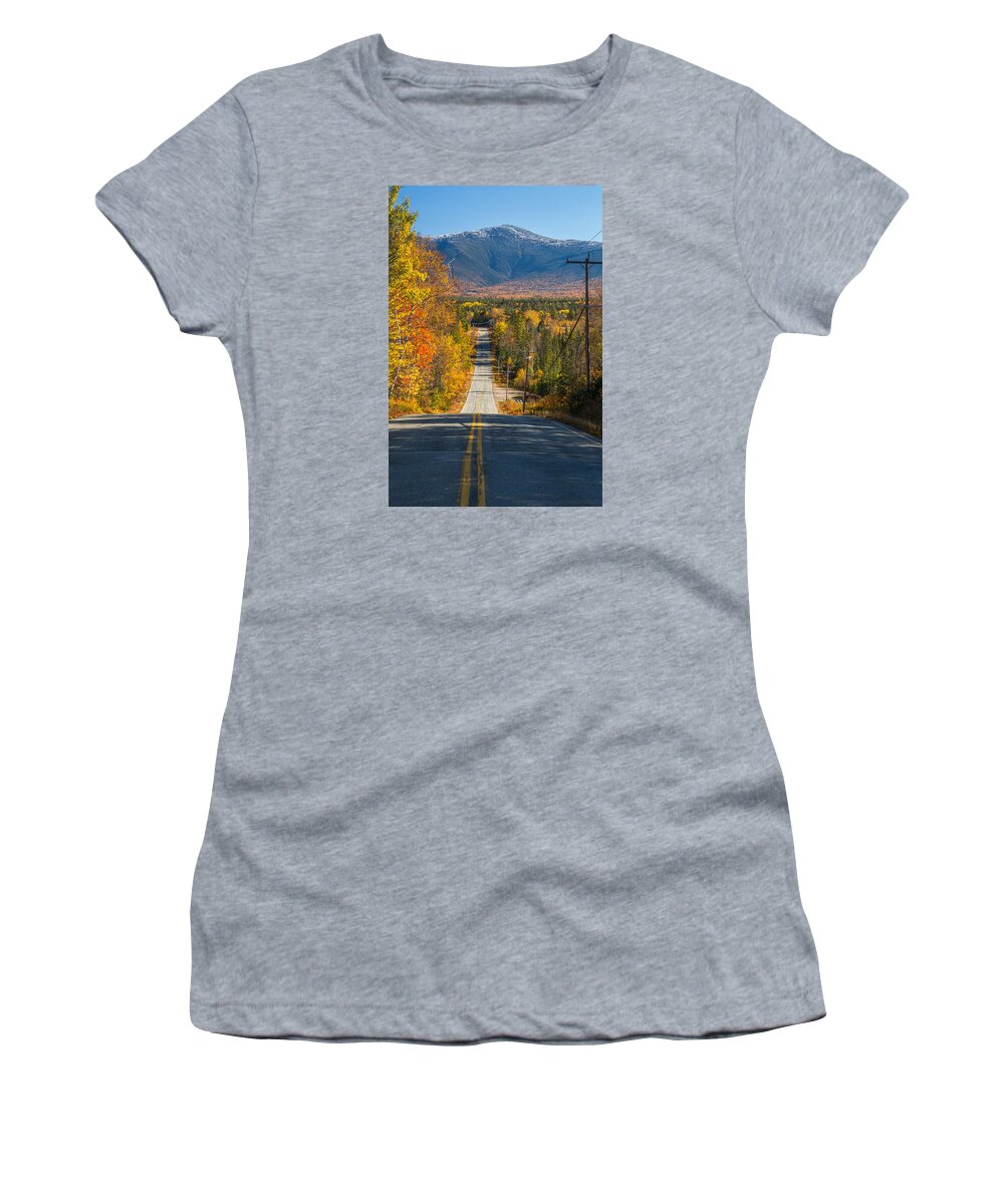 Autumn Women's T-Shirt featuring the photograph Autumn on the Base Road by White Mountain Images
