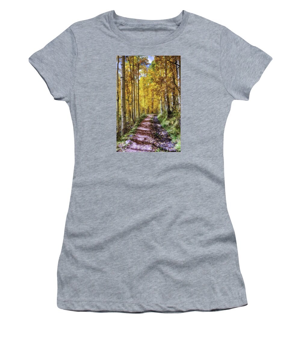 Autumn Women's T-Shirt featuring the photograph Autumn Path by David Soldano