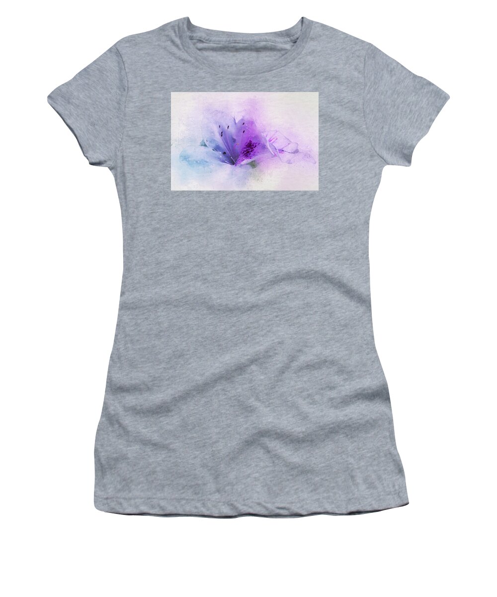 Azalea Women's T-Shirt featuring the digital art Azalea Splash 2 by Terry Davis