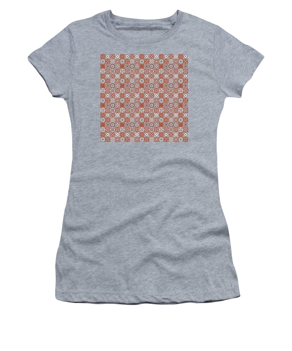 Seville Azulejo Women's T-Shirt featuring the digital art Azulejo, Geometric Pattern - 22 by AM FineArtPrints