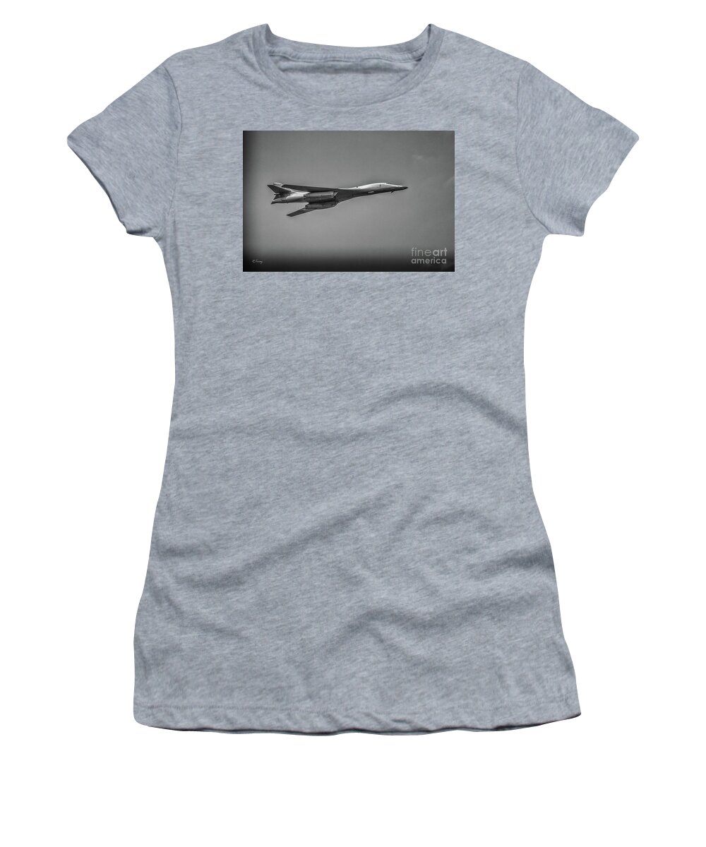 B-1 Bomber Women's T-Shirt featuring the photograph USAF Lancer B-1 Bomber by Rene Triay FineArt Photos
