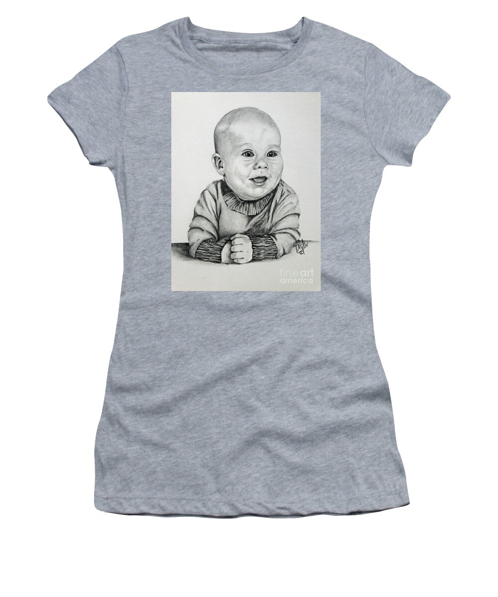 Baby Women's T-Shirt featuring the drawing Baby Boy by Terri Mills