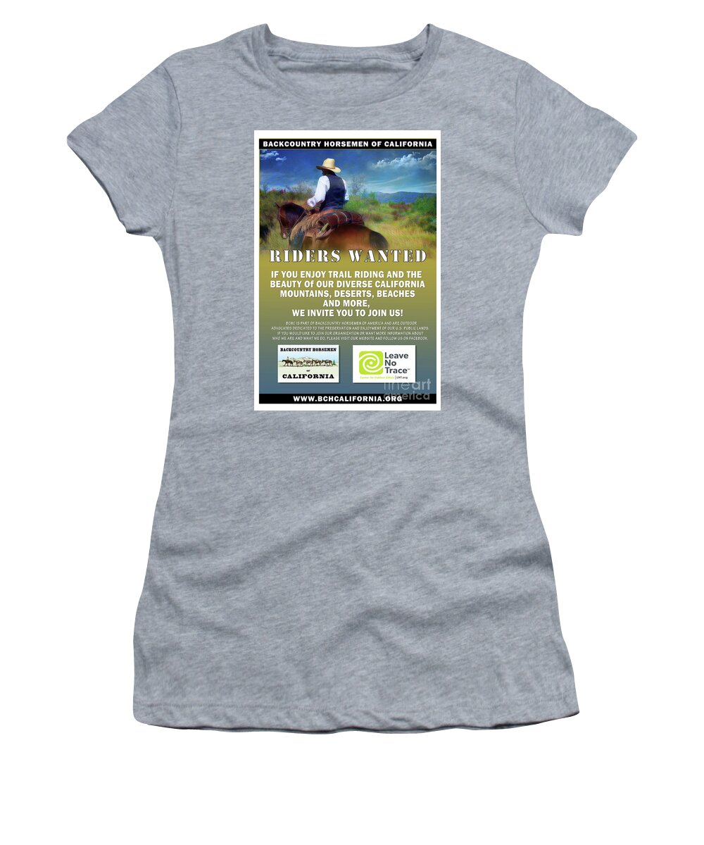Bchc Women's T-Shirt featuring the digital art Backcountry Horsemen Join Us Poster by Rhonda Strickland