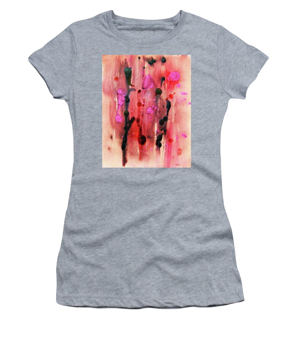 Original: Abstraction Women's T-Shirt featuring the painting Bacteriophages by Thea Recuerdo