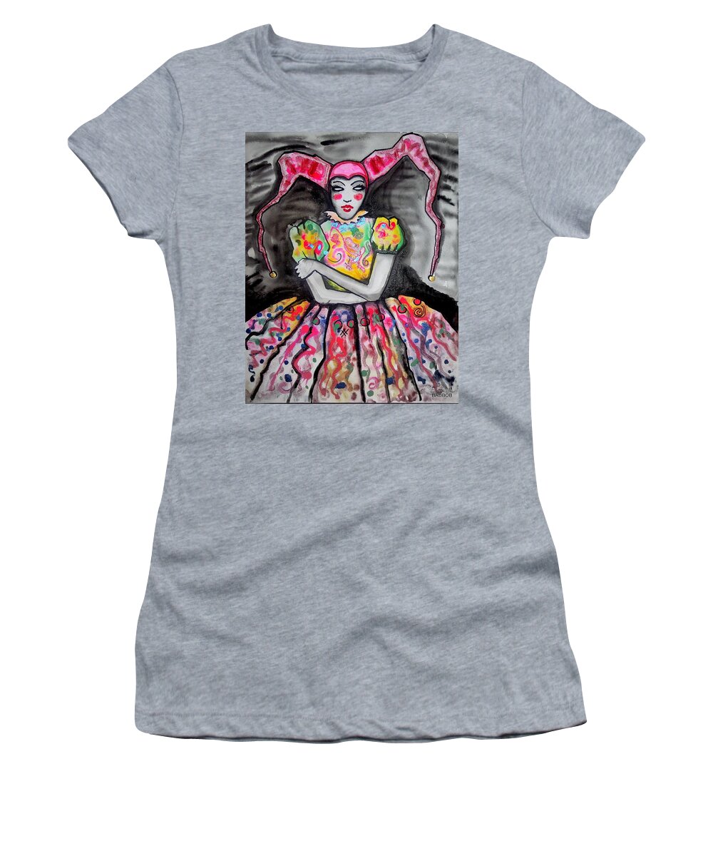 Joker Women's T-Shirt featuring the painting Badjoker by Robert Francis