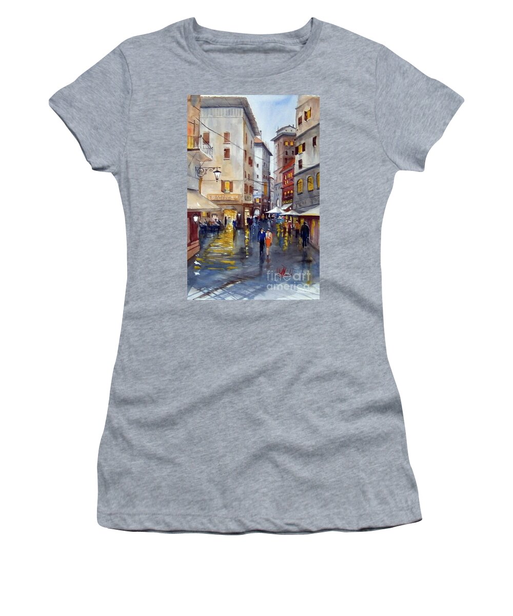 Paintings Women's T-Shirt featuring the painting Baffettos Rome by Gerald Miraldi