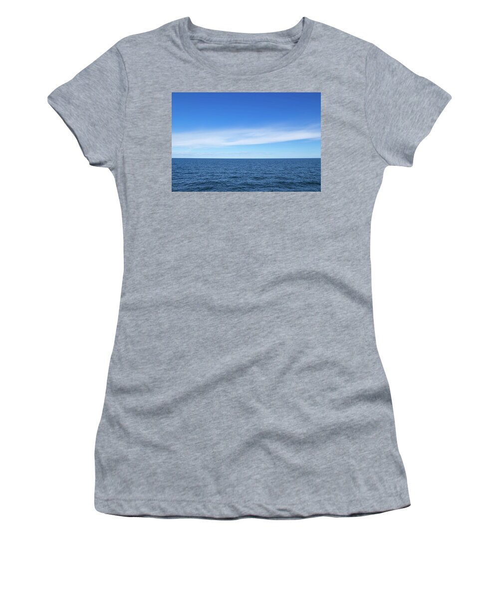 Sea Women's T-Shirt featuring the photograph Baltic sea and blue sky by GoodMood Art