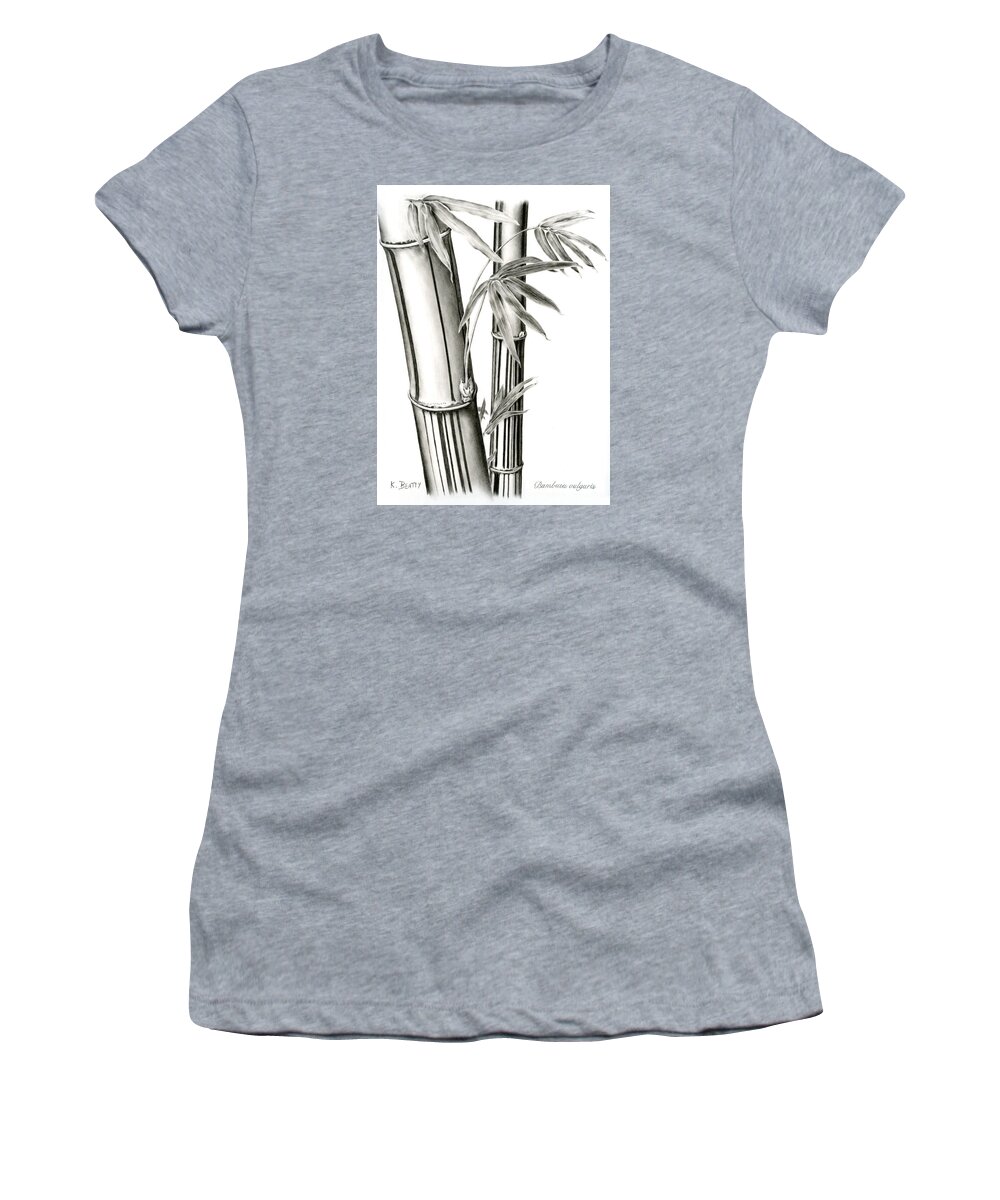 Drawing Women's T-Shirt featuring the drawing Bamboo by Karla Beatty