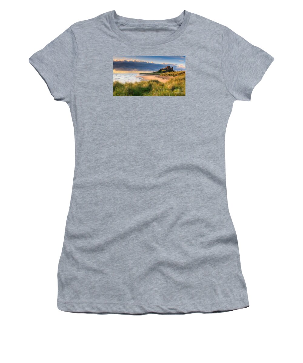 Bamburgh Women's T-Shirt featuring the photograph Bamburgh Castle - Northumberland 5 by Henk Meijer Photography