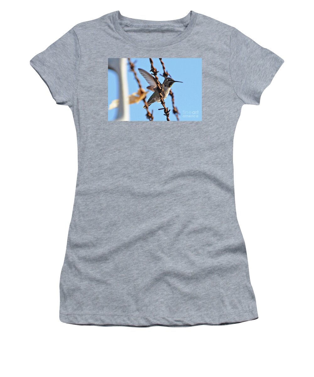 Edenlanding Women's T-Shirt featuring the photograph Barbed Wire Angel by Erica Freeman