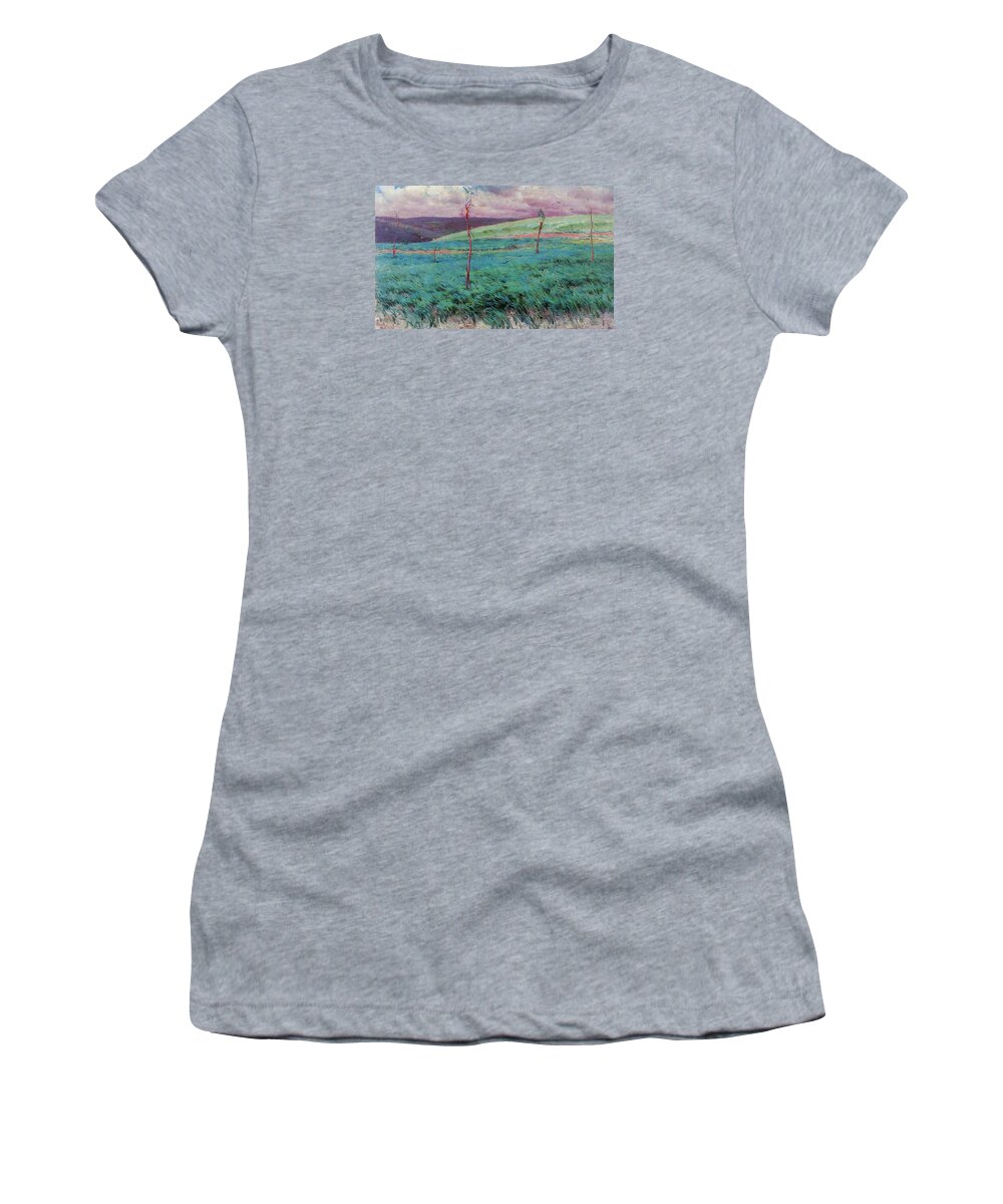 Louis Ritter Women's T-Shirt featuring the photograph Barley Field Giverny by Louis Ritter