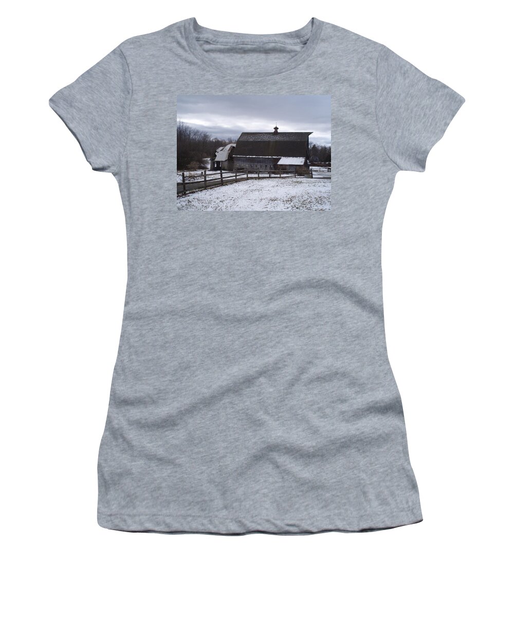 Barn Women's T-Shirt featuring the digital art Barn near New Paltz NY by Robert Habermehl